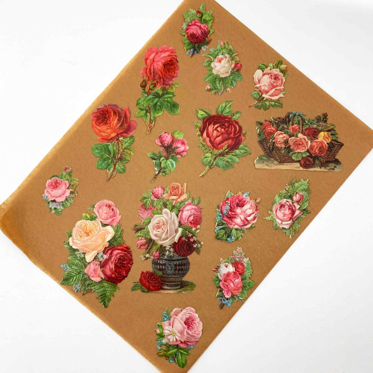 Red Roses Loose Flowers Paper Scrap Pack